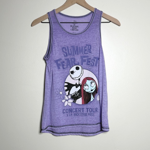 Disney Other - Disney Tim Burton Womens Tank Top XS Purple Nightmare Before Christmas Sheer Pjs
